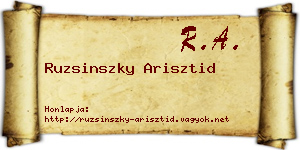 Ruzsinszky Arisztid névjegykártya